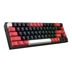 Alternative view of REDRAGON Castor Pro 68Key Wireless Red|Black|White KeyCap Bluetooth RGB Red Switch - Black|Red