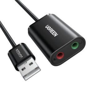 Alternative view of UGREEN USB to 3.5mm External Stereo Sound Adapter - Black