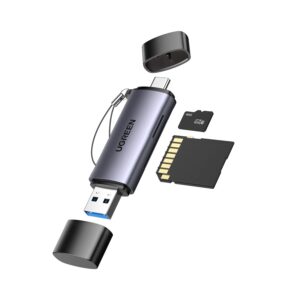 Alternative view of UGREEN CM185-50706 2-in-1 OTG Card Reader | Type-C | USB-A - Silver
