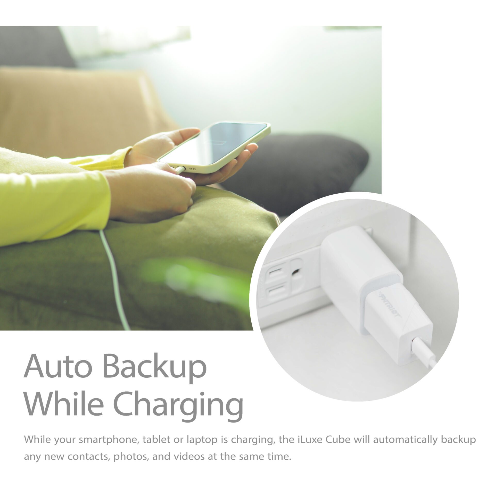 Patriot iLuxe Cube 256GB Type-C Smart Backup Solution - White - Image 5