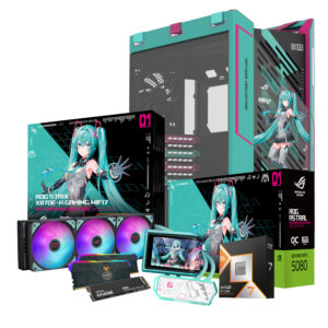 Alternative view of PCBuilder Ryzen 7 9800X3D ASUS X MIKU Windows 11 Gaming PC